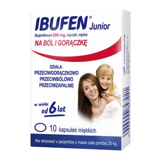 Ibufen Junior 200 mg, dla dzieci od 6 lat, 10 kapsułek miękkich - zdjęcie produktu