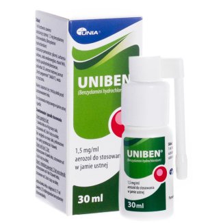 Uniben 1,5 mg/ ml, aerozol do stosowania w jamie ustnej, 30 ml - zdjęcie produktu