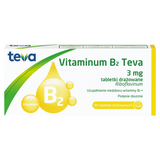 Vitaminum B2 Teva 3 mg, 50 tabletek drażowanych - miniaturka zdjęcia produktu