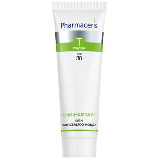 Pharmaceris T Sebo-Moistatic, krem nawilżająco-kojący do twarzy, SPF 30, 50 ml USZKODZONE OPAKOWANIE - zdjęcie produktu