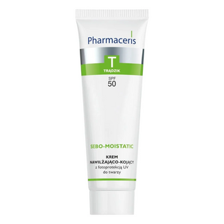Pharmaceris T Sebo-Moistatic, krem nawilżająco-kojący do twarzy, SPF 50, 50 ml USZKODZONE OPAKOWANIE - zdjęcie produktu