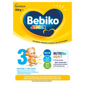 Bebiko Junior 3 Nutriflor Expert, odżywcza formuła na bazie mleka, powyżej 1 roku, 350 g - zdjęcie produktu