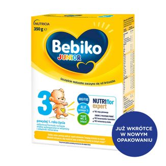 Bebiko Junior 3 Nutriflor Expert, odżywcza formuła na bazie mleka, powyżej 1 roku, 350 g - zdjęcie produktu