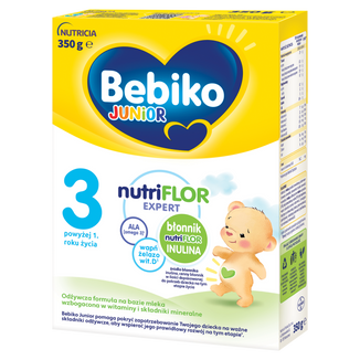 Bebiko Junior 3 Nutriflor Expert, odżywcza formuła na bazie mleka, powyżej 1 roku, 350 g - zdjęcie produktu