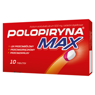 Polopiryna Max 500 mg, 10 tabletek dojelitowych KRÓTKA DATA - zdjęcie produktu