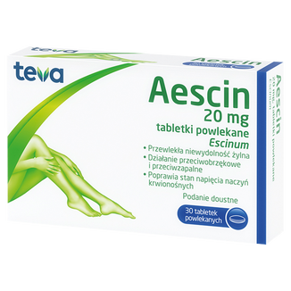 Aescin 20 mg, 30 tabletek powlekanych - zdjęcie produktu