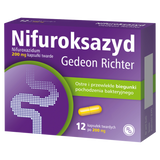 Nifuroksazyd Gedeon Richter 200 mg, 12 kapsułek twardych USZKODZONE OPAKOWANIE - miniaturka zdjęcia produktu