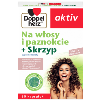 Doppelherz aktiv Na Włosy i Paznokcie + Skrzyp, 30 tabletek USZKODZONE OPAKOWANIE - zdjęcie produktu