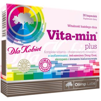 Olimp Vita-Min Plus dla Kobiet, 30 kapsułek USZKODZONE OPAKOWANIE Olimp Vita-Min Plus dla Kobiet, 30 kapsułek USZKODZONE OPAKOWANIE - zdjęcie produktu