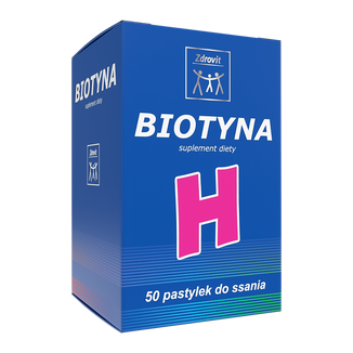 Zdrovit Biotyna, smak ananasowy, 50 pastylek do ssania USZKODZONE OPAKOWANIE - zdjęcie produktu