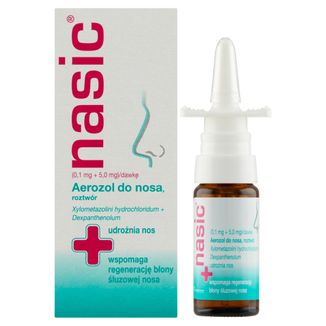 Nasic (0,1 mg + 5 mg)/ dawkę, aerozol do nosa, 10 ml - zdjęcie produktu