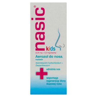 Nasic Kids (0,05 mg + 5 mg)/ dawkę, aerozol do nosa dla dzieci od 2 do 6 lat, 10 ml - zdjęcie produktu