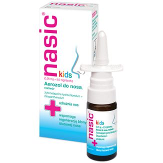 Nasic Kids (0,05 mg + 5 mg)/ dawkę, aerozol do nosa dla dzieci od 2 do 6 lat, 10 ml - zdjęcie produktu