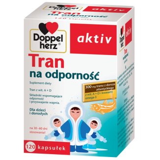 Doppelherz aktiv Tran na odporność, 120 kapsułek USZKODZONE OPAKOWANIE - zdjęcie produktu