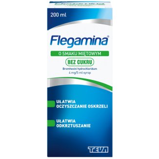 Flegamina Classic o smaku miętowym bez cukru 4 mg/ 5 ml, syrop, 200 ml - 3 Flegamina Classic o smaku miętowym bez cukru 4 mg/ 5 ml, syrop, 200 ml - 3 - zdjęcie produktu