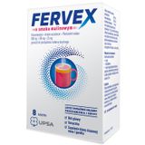 Fervex 500 mg + 200 mg + 25 mg, granulat do sporządzania roztworu doustnego, smak malinowy, 8 saszetek USZKODZONE OPAKOWANIE - miniaturka zdjęcia produktu