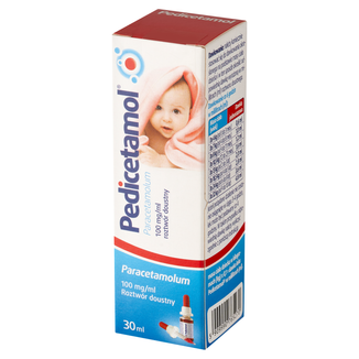 Pedicetamol 100 mg/ ml, roztwór doustny dla dzieci i niemowląt od urodzenia, 30 ml USZKODZONE OPAKOWANIE - zdjęcie produktu