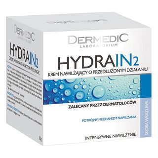 Dermedic Hydrain 2, krem nawilżający o przedłużonym działaniu, skóra wrażliwa, 50 g - miniaturka 2 zdjęcia produktu