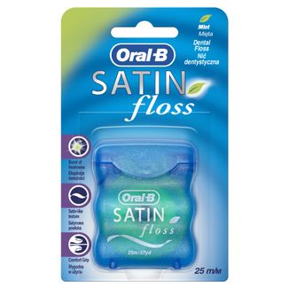 Oral-B, nitka dentystyczna, Satin Floss mint, 25m - zdjęcie produktu
