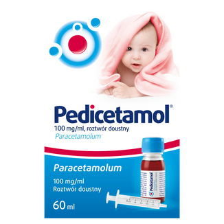 Pedicetamol 100 mg/ ml, roztwór doustny dla dzieci i niemowląt od urodzenia, 60 ml - zdjęcie produktu