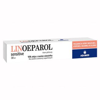 Linoeparol Sensitive, krem półtłusty, skóra wrażliwa, atopowa i skłonna do alergii po 3 roku życia, 30ml USZKODZONE OPAKOWANIE - zdjęcie produktu