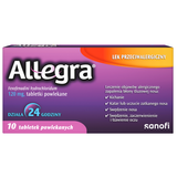 Allegra 120 mg, 10 tabletek powlekanych - miniaturka zdjęcia produktu