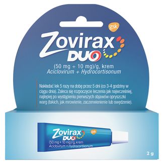 Zovirax Duo (50 mg + 10 mg)/ g, krem, 2 g  - zdjęcie produktu