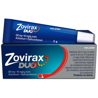 Zovirax Duo (50 mg + 10 mg)/ g, krem, 2 g - zdjęcie produktu