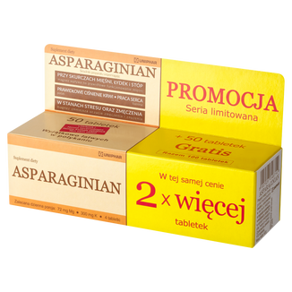 Asparaginian, 50 tabletek + 50 tabletek gratis - zdjęcie produktu