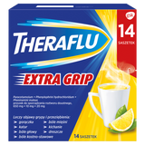 Theraflu Extra Grip 650 mg + 10 mg + 20 mg, proszek do sporządzania roztworu doustnego, 14 saszetek - miniaturka zdjęcia produktu