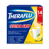 Theraflu Extra Grip 650 mg + 10 mg + 20 mg, proszek do sporządzania roztworu doustnego, 14 saszetek Theraflu Extra Grip 650 mg + 10 mg + 20 mg, proszek do sporządzania roztworu doustnego, 14 saszetek - miniaturka zdjęcia produktu