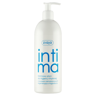 Ziaja Intima, kremowy płyn do higieny intymnej z kwasem laktobionowym, regenerująco-łagodzący, 500 ml - zdjęcie produktu