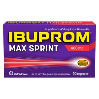 Ibuprom Max Sprint 400 mg, 10 kapsułek miękkich Ibuprom Max Sprint 400 mg, 10 kapsułek miękkich - zdjęcie produktu