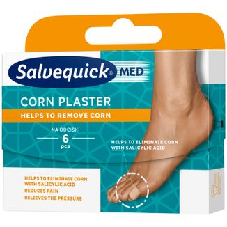 Salvequick Med Corn Plaster, plastry na odciski, z kwasem salicylowym, 6 sztuk - zdjęcie produktu