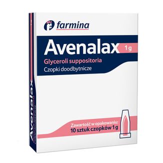 Avenalax Glyceroli Suppositoria 1 g, czopki glicerolowe, 10 sztuk - zdjęcie produktu