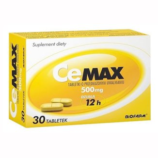 CeMax, witamina C 500 mg, 30 tabletek o przedłużonym uwalnianiu - zdjęcie produktu