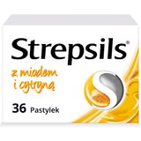Strepsils z miodem i cytryną 1,2 mg + 0,6 mg, 36 pastylek twardych - miniaturka zdjęcia produktu