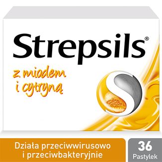 Strepsils z miodem i cytryną 1,2 mg + 0,6 mg, 36 pastylek twardych - 2 Strepsils z miodem i cytryną 1,2 mg + 0,6 mg, 36 pastylek twardych - 2 - zdjęcie produktu