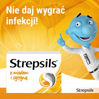 Strepsils z miodem i cytryną 1,2 mg + 0,6 mg, 36 pastylek twardych - 3 Strepsils z miodem i cytryną 1,2 mg + 0,6 mg, 36 pastylek twardych - 3 - zdjęcie produktu