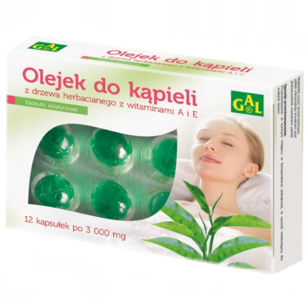 Nieznana GAL, olejek do kąpieli z drzewa herbacianego z witaminami A i E, 12 kapsułek żelatynowych