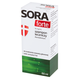 Sora Forte 10 mg/ ml, szampon leczniczy przeciw wszawicy, 50 ml - zdjęcie produktu
