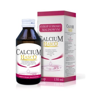 Calcium Hasco 115,6 mg/ 5 ml, syrop, smak malinowy, 150 ml USZKODZONE OPAKOWANIE - zdjęcie produktu
