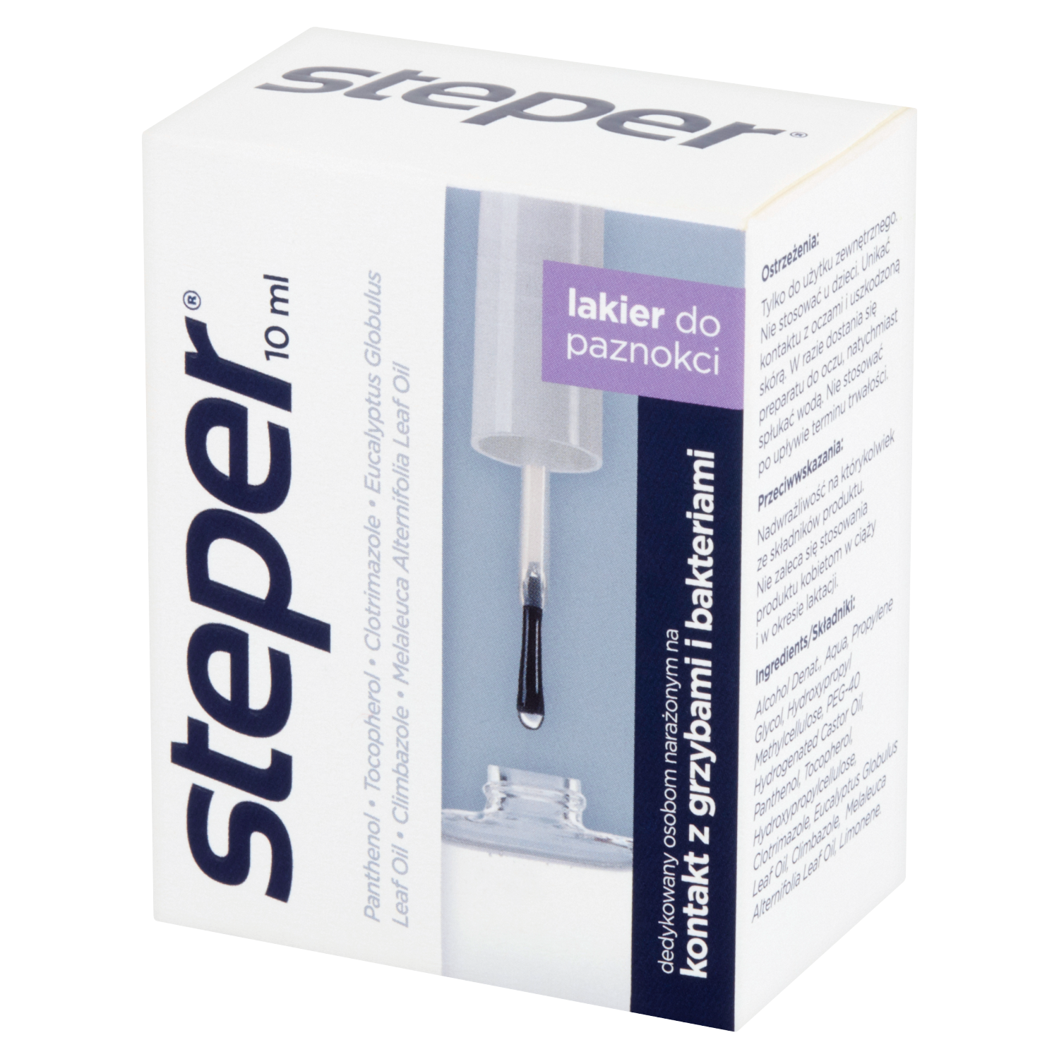 Steper Steper, przeciwgrzybiczy lakier do paznokci, 10 ml — Składniki i ocena