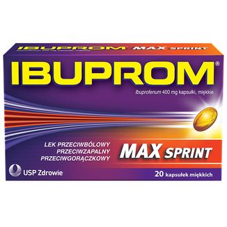 Ibuprom Max Sprint 400 mg, 20 kapsułek miękkich USZKODZONE OPAKOWANIE - zdjęcie produktu