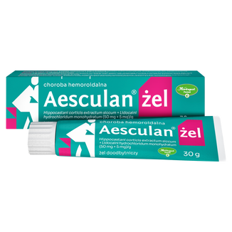 Aesculan (50 mg + 5 mg)/g, żel doodbytniczy, 30 g Aesculan (50 mg + 5 mg)/g, żel doodbytniczy, 30 g - zdjęcie produktu