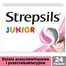 Strepsils Junior 1,2 mg + 0,6 mg, bez cukru, smak truskawkowy, 24 pastylki do ssania USZKODZONE OPAKOWANIE - miniaturka 2 zdjęcia produktu