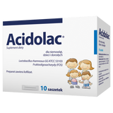 Acidolac, liofilizat doustny dla niemowląt, dzieci i dorosłych, 10 saszetek KRÓTKA DATA - miniaturka zdjęcia produktu