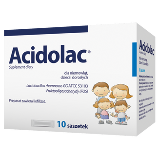 Acidolac, liofilizat doustny dla niemowląt, dzieci i dorosłych, 10 saszetek - zdjęcie produktu