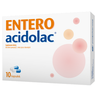 Entero Acidolac, dla dzieci powyżej 3 lat i dorosłych, 10 kapsułek KRÓTKA DATA - zdjęcie produktu