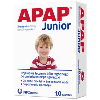 Apap Junior 250 mg, granulat, 10 saszetek - zdjęcie produktu